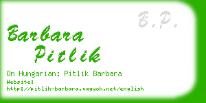 barbara pitlik business card